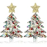 Mikovivi Christmas Tree Earrings, Acrylic Christmas Tree Dangle Earrings for Women Party Jewelry Festival Decoration
