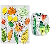 LEBERY Leaf Shape Silicone Molds 2 Pcs Maple Leaf Chocolate Cake Mold Tree Leaves Candy Jello Molds Maple Leaves Polymer Clay Soap Candle Molds Harvest Cake Pan Wax Crafting Projects