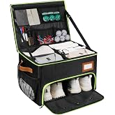 2 Layer Golf Trunk Organizer, Golf Organizer with 2 Pairs Shoes Compartment, Golf Storage Waterproof Car Trunk Locker for Bal