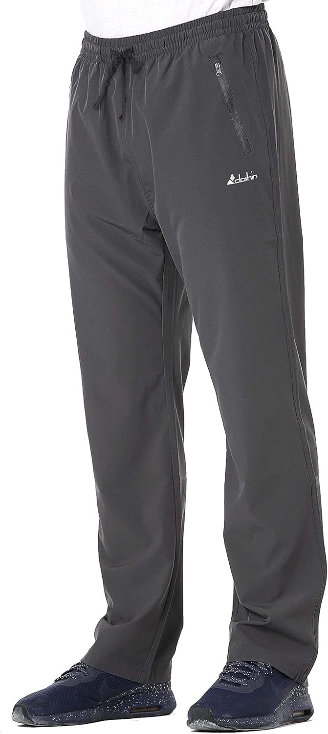 Clothin Men's Elastic-Waist Drawstring Pants for Sport Exercise Travel, Quick-Dry, Stretchy : Clothing