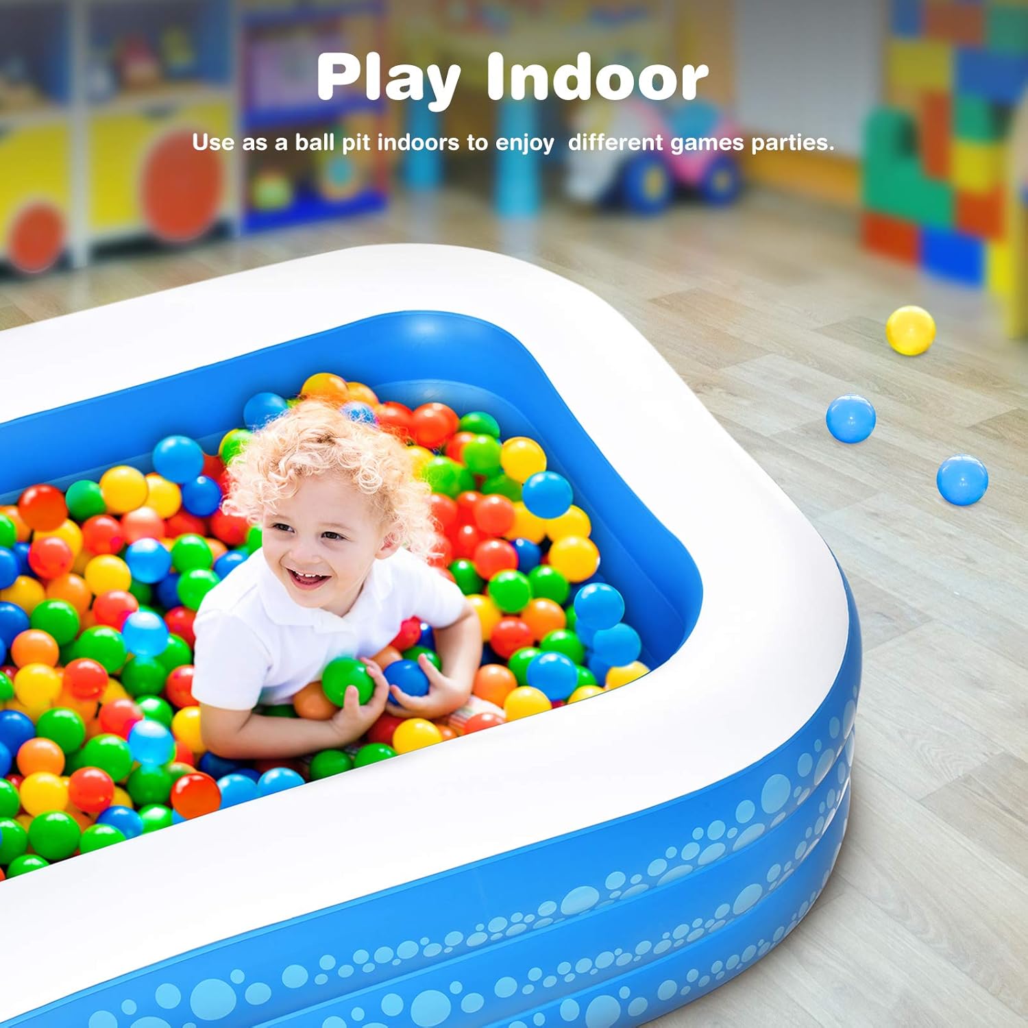 Inflatable Pool, Hesung Family Swimming Pool for Kids, Toddlers, Infant, Adult, 95"" X 56"" X 21"" Full-Sized Inflatable Blow Up Kiddie Pool for Ages 3+, Outdoor, Garden, Backyard, Summer Swim Center: Toys & Games
