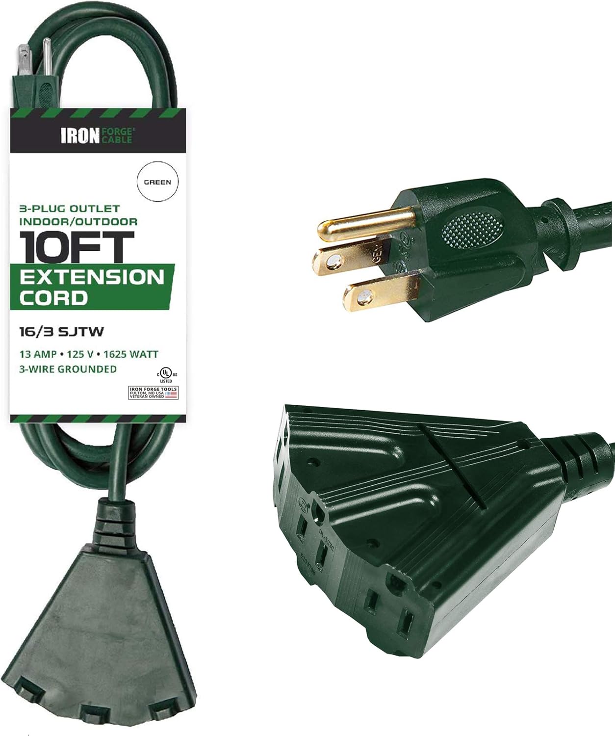 10 Ft Outdoor Extension Cord with Power Block 16/3 10 Ft Outdoor Extension Cord with Power Block 16/3