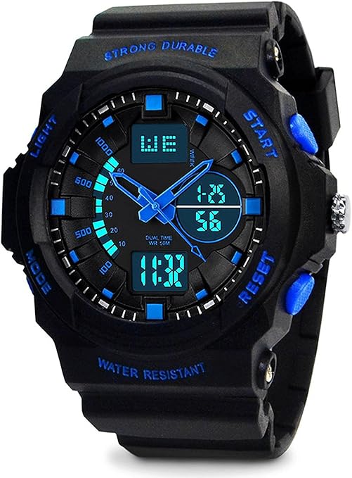 Kids Digital Analogue Watches Boys 5 ATM Waterproof Sports Watch with