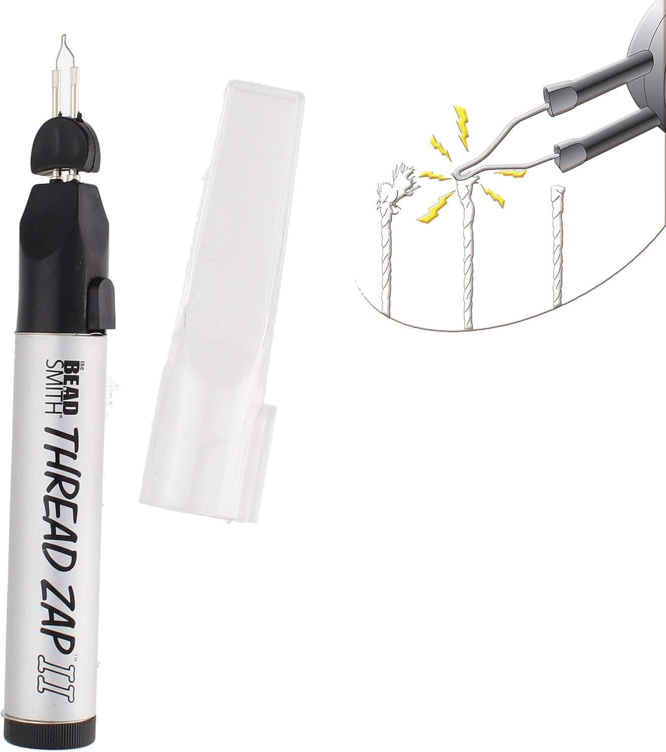 The Beadsmith Thread Zap II, Thread Burner, 5.25 inches, Push Button, Battery Operated (1xAA), Trim, Burn and Melt Thread with one Touch, Ideal for Finishing Bead Weaving and stringing Projects