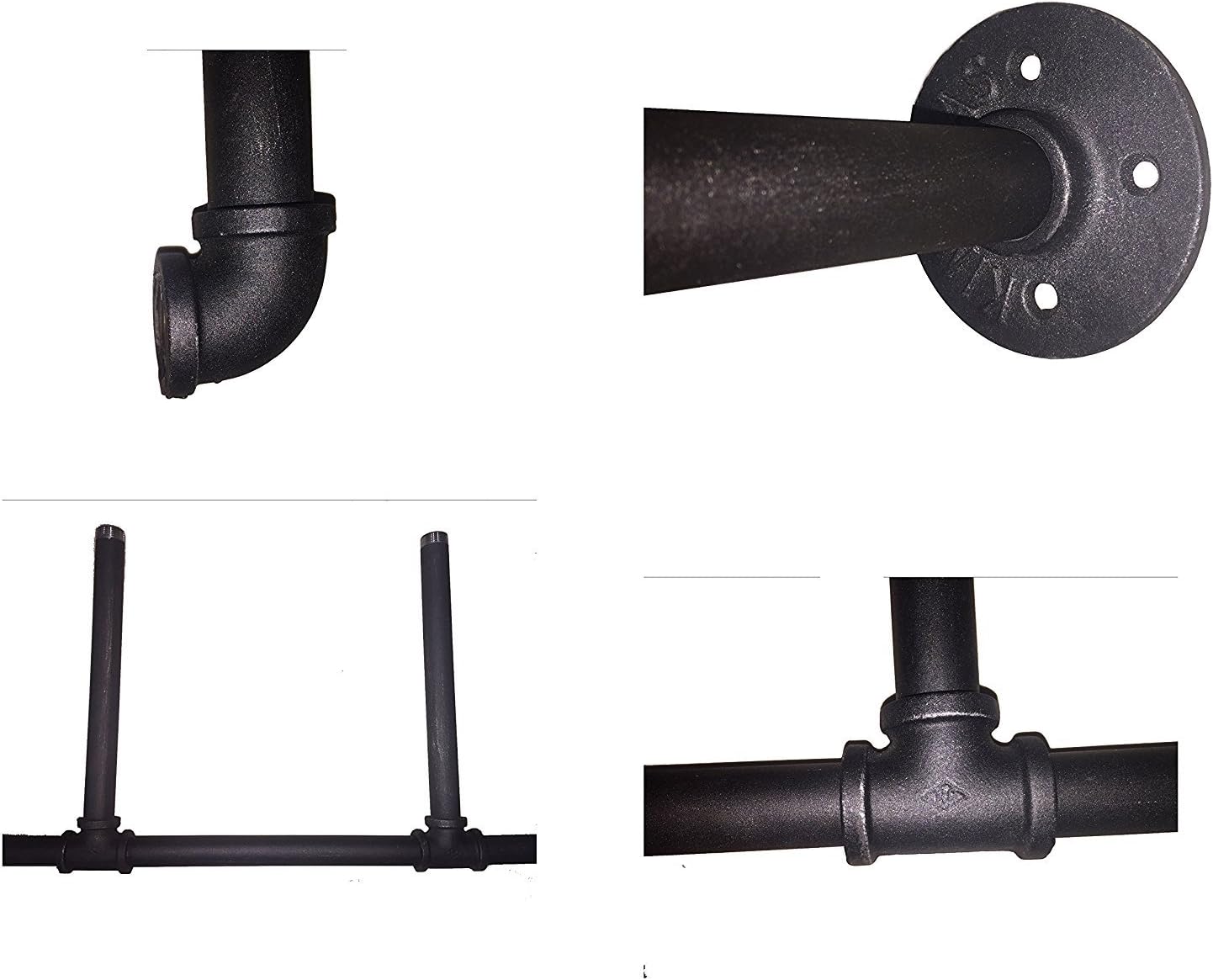 Industrial Retro Wall Mount Iron Pipe Shelf Hung Bracket Diy Storage Shelving Bookshelf (2 pcs): Kitchen & Dining