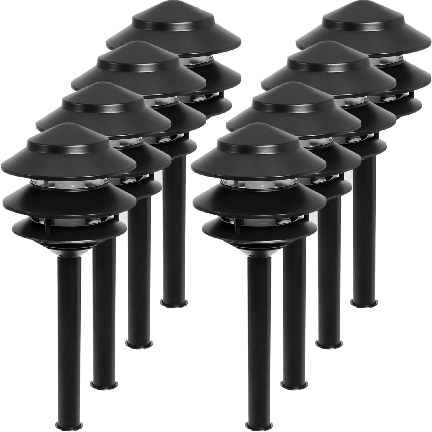 Westinghouse 8 Pack 2.4W Low Voltage LED Landscape Pathlight (Black