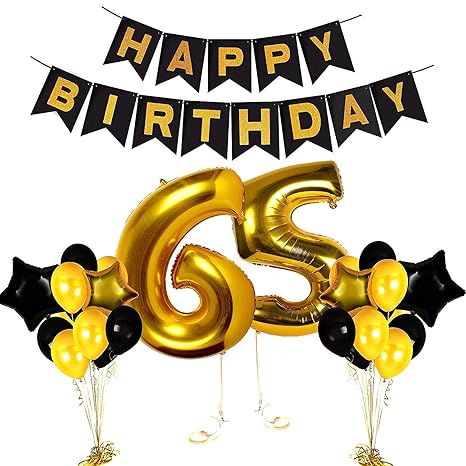 65th Birthday Decorations Anniversary Centerpieces Cake Topper