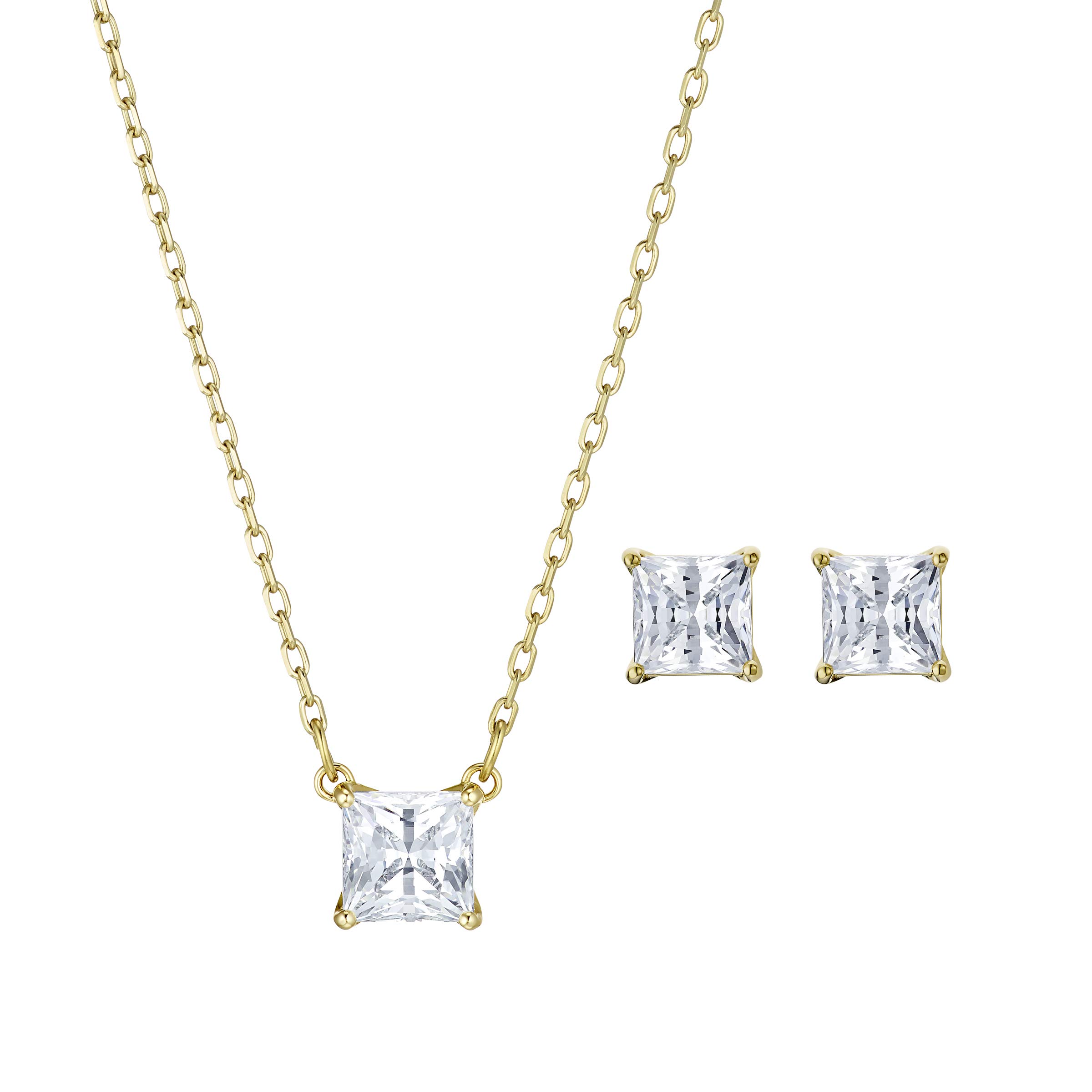 Attract Set, White, Gold-tone plated