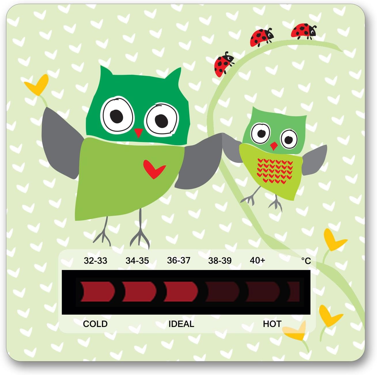 Baby Owl Room Thermometer Hanger and Owl Bath Thermometer Liquid Crystal Technology - Image 3