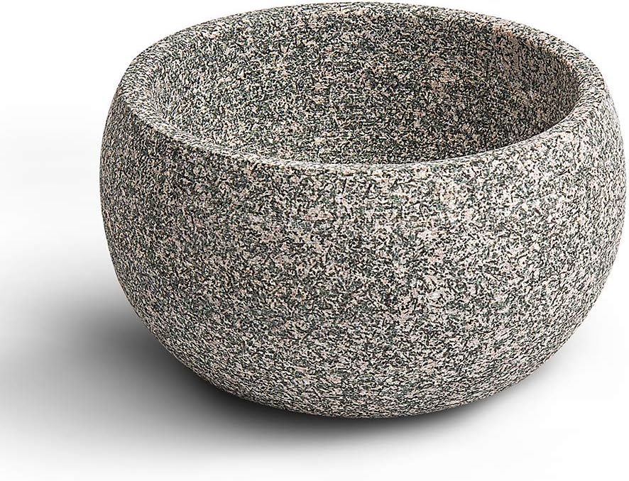 CHARMMAN Shaving Bowl for Men, Natural Granite Stone, Keep Warm Better, Easier to Lather, Exquisite Works of Shave Art๏ผSeabed Red๏ผ