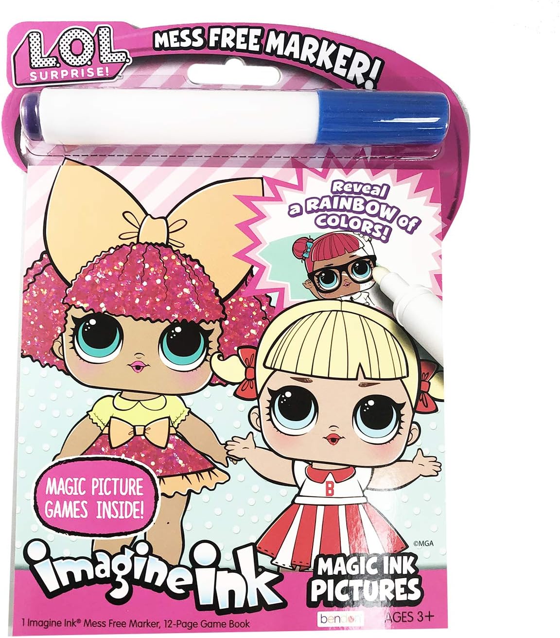 PUD LOL Surpeise ! Imagine Ink Magic Ink Pictures w/Mess Free Marker