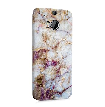 Grau & Gold Sand Marmor Stone Print Dünne Handy Schutzhülle Hardcase Aus Hartplastik Hülle für HTC One M8 Handyhülle Case Cov