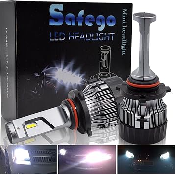 9005 hb3 led headlight bulb conversion kit safego 60w 6500k 10000lm 9005 bulb extremely bright led chips 12v 24v replace for auto car headlamp bulb