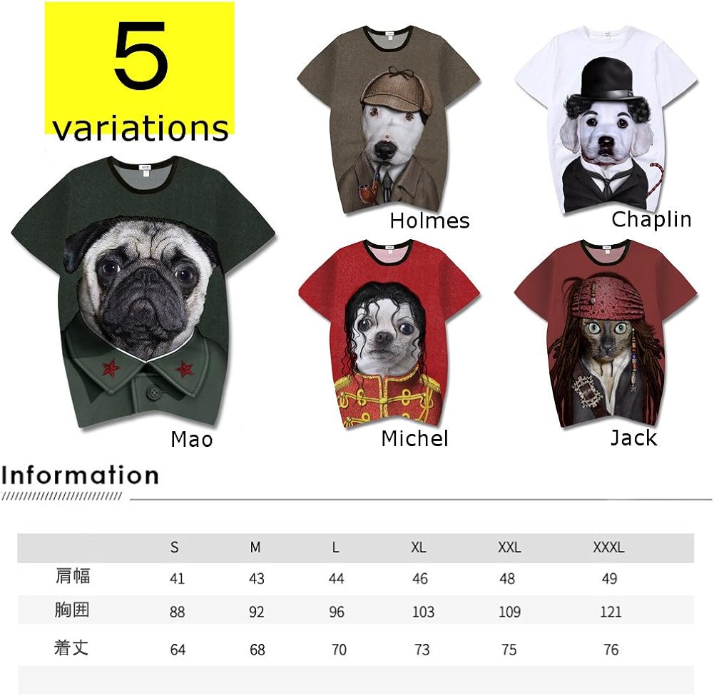 Amazon Spinas スピナス メンズ tシャツ アニマル 犬 猫 おもしろ デザイン 半袖 グラフィック tシャツ 全5種 マオ ホームズ マイケル チャップリン ジャック Tシャツ カットソー 通販 Amazon Spinas スピナス メンズ tシャツ アニマル 犬 猫 おもしろ デザイン 半袖 グラフィック tシャツ 全5種 マオ ホームズ マイケル チャップリン ジャック Tシャツ カットソー 通販