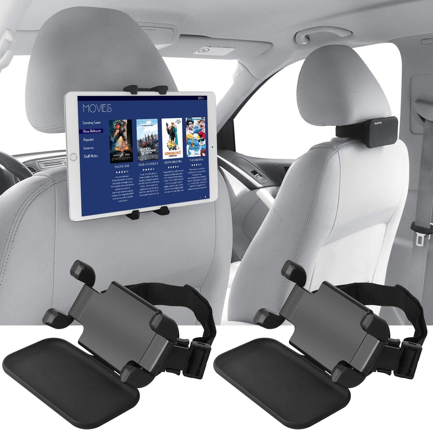 Adjustable Angle Seat, Back Car for Holder Tablet 360°Rotation Pack 2