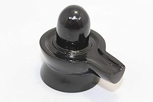 Rajasthan Gems Handmade Shivling Sphatik Statue Shiv Lingam Black Stone Hindu Religious Pooja C