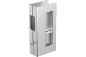 WOFADA Privacy Pocket Door Lock with Pull, Wooden Sliding Door Handle for 1-3/8”Thickness Door Replace Old Or Damaged Pocket Door Hardware （Brushed Nickel）