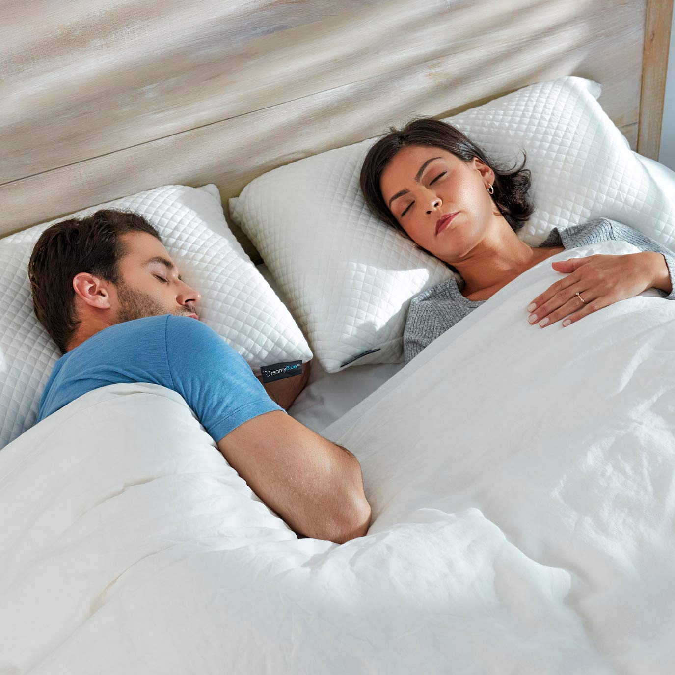 DreamyBlue Signature Pillow w/Adjustable Loft • Shredded Memory Foam Fill • Neutral Alignment for Side, Back, and Stomach Sleepers • Washable Bamboo Rayon Cover • CertiPUR-US Certified Foam (King)