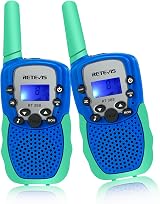 Retevis RT388 Kids Walkie Talkies Pair Blue VOX Flashlight 8 Volume Adjust