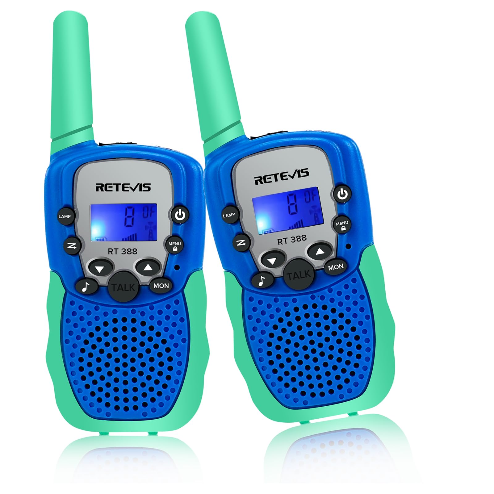 Retevis RT388 Kids Walkie Talkies, Toy Gifts for 3-12 Years Old Girls Boys, VOX, Clear Sounds, Flashlight, Walkie Talkie Kids for Gifts, Family Games, Park, Garden, Outdoor (1Pcs, Blue)