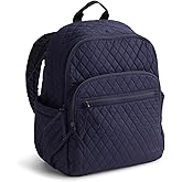 Vera Bradley Women's Premium Cotton Bancroft Backpack, Peacoat, One Size