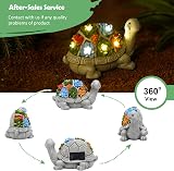 Goodeco Solar Turtle Garden Statue with LED Lights & Faux Succulents view 3