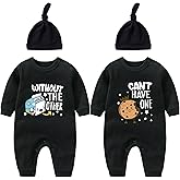 YSCULBUTOL Twins Bodysuits - Milk Infant Clothes Unisex Twin Baby Rompers With Hat