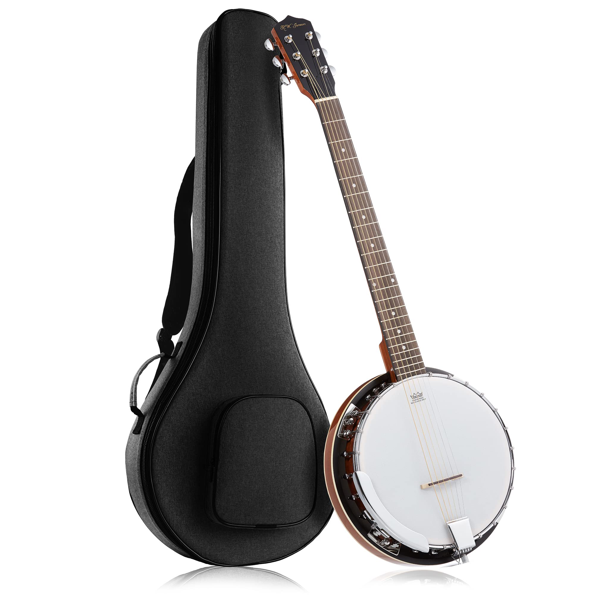6-String Banjo Guitar with Closed Back Resonator and 24 Brackets