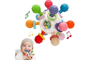 CAHILON Baby Montessori Teething Toys for 0-6 6-12 Months, Food Grade Teether Sensory Toys for Babies 0 3 6 9 12 Months, Infant Newborn Developmental Learning Rattle Toys Gifts for Baby Boys Girls