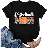Basketball Mom Shirts for Women Game Day Tshirts Sport Basketball Lover Casual Short Sleeve Tee Tops