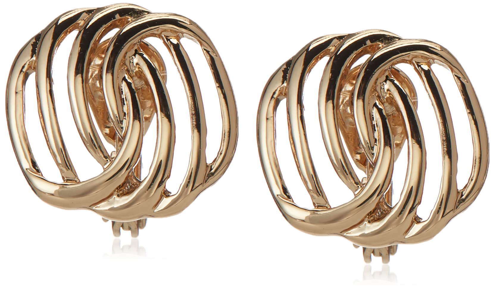 Pendientes de clip trenzados en tono dorado Napier