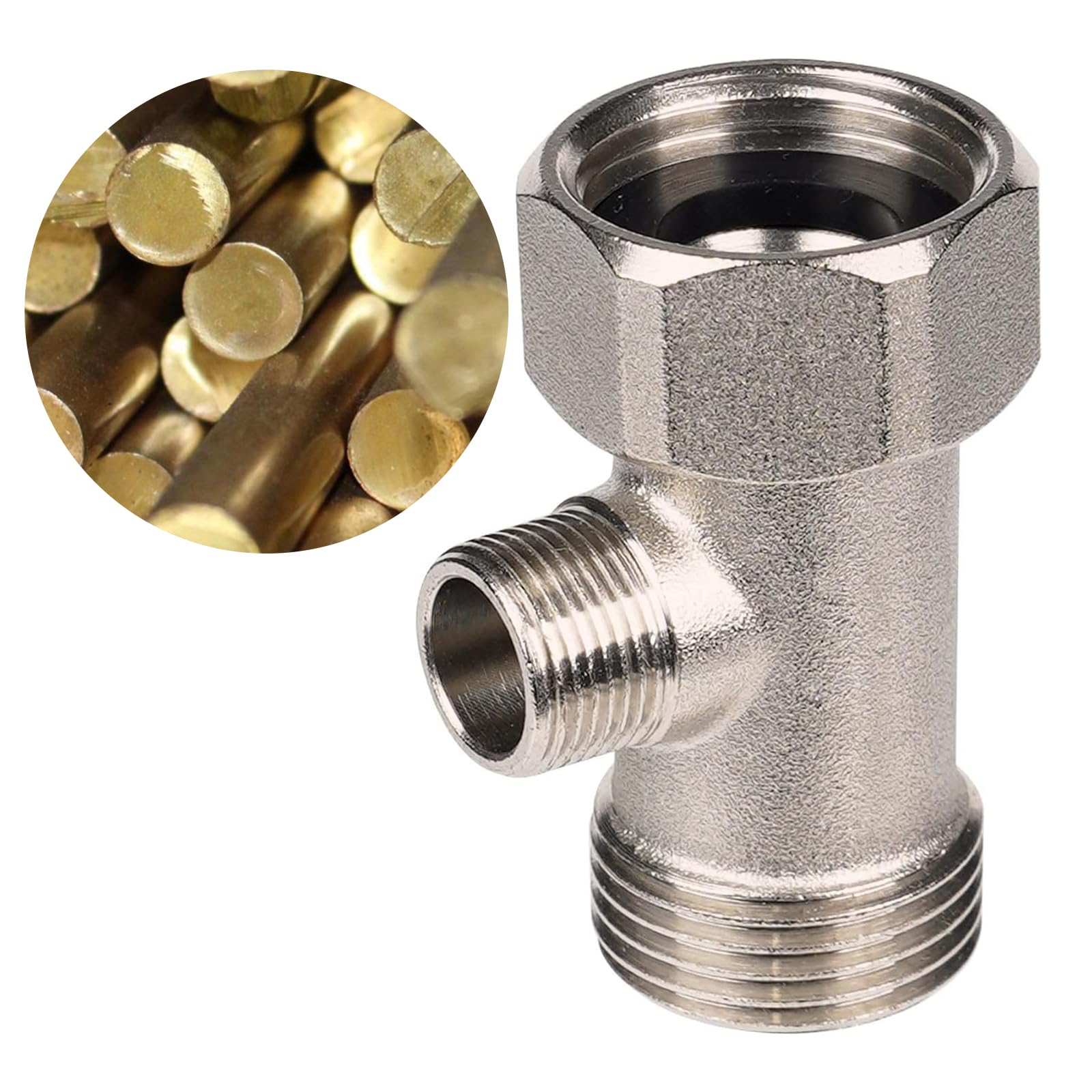Chomely Bidet T Adapter for Tushy Bidet, Brass T
