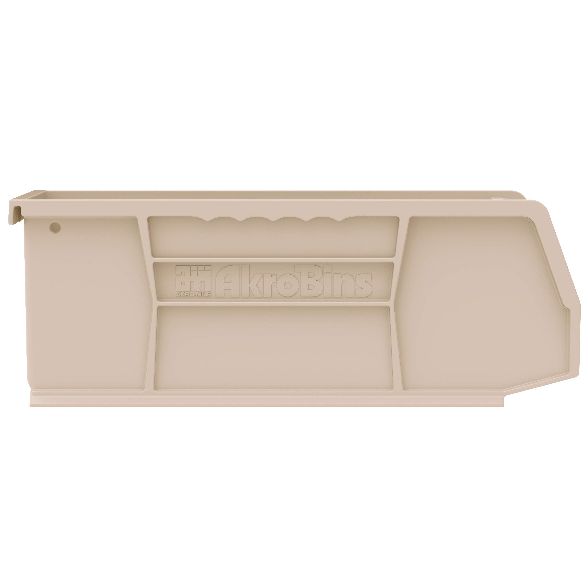 Akro-Mils 30224 AkroBins Plastic Hanging Stackable Storage Organizer Bin, 11-Inch x 4-Inch x 4-Inch, Stone, 12-Pack
