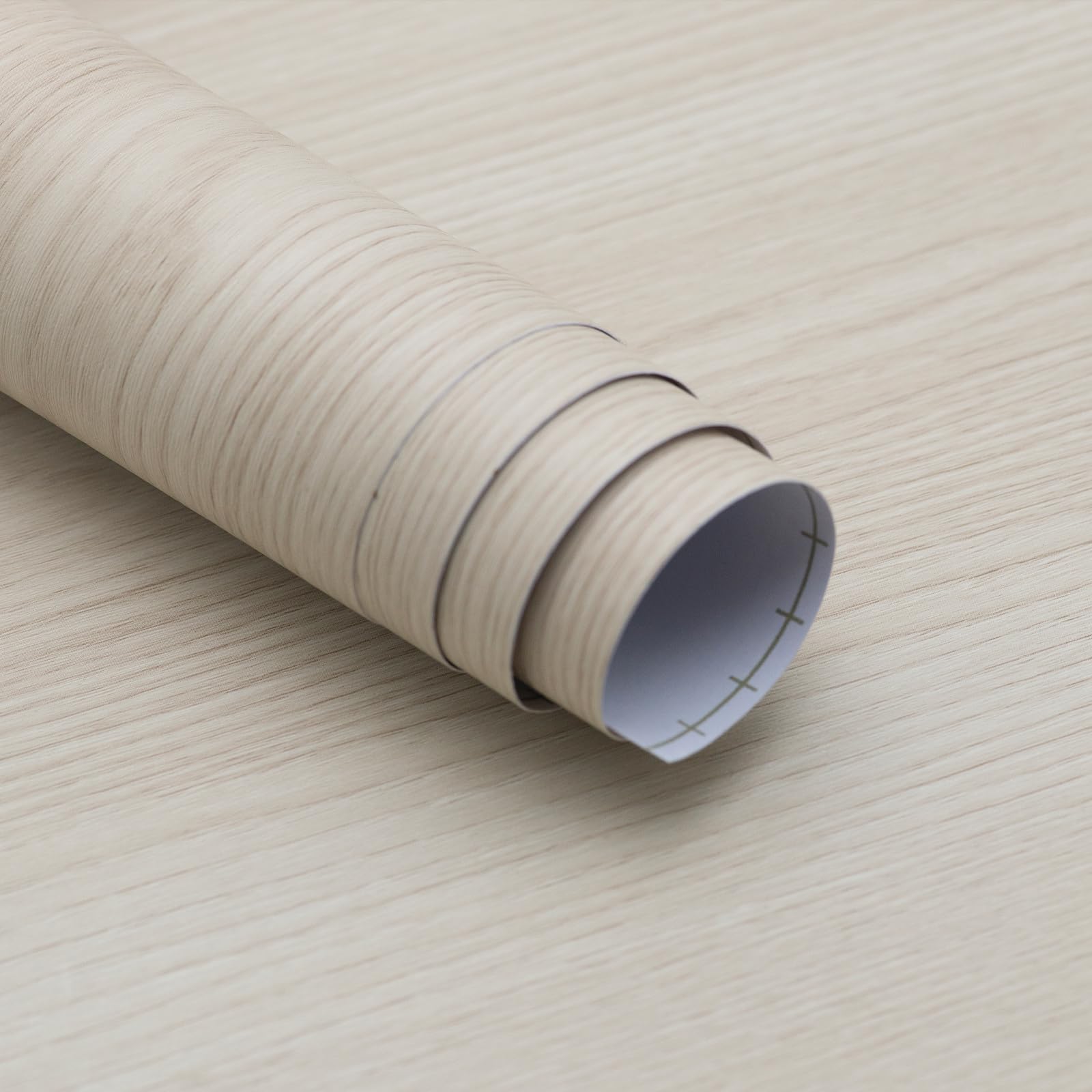 JSEVEM 80CM×4M Air Guide Design Extra Wide Thick Beige Warm Color Wood Wallpaper Peel and Stick Waterproof Light Brown Wood Contact Paper Vinyl Wrap Matte Textured Furniture Sticker for Bedroom Walls