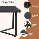 Panana 8 Seater Rattan Garden Dining Set with Table 4 Chairs 4 Stools view 3
