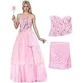 Glinda Costume Women Good Witch Pink Dress Adult Uniform Halloween Party Movie Cosplay Outfits