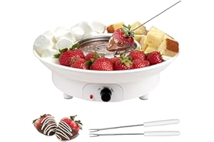 Electric Chocolate Fondue Maker, Chocolate Fondue Fountain Kit with Forks, Chocolate Melting Pot with 9-Ounce Detachable Bowl