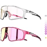 KAPVOE Photochromic Cycling Glasses for Men Women Sports Sunglasses Frame Discoloration HD Bike Glasses K76