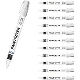 Markal 96820 - Paint-Riter Valve Action Fast-Drying Liquid Paint Marker Provides Long-Lasting, Wear- and Weather-Resistant Marks, With 1/8in Bullet Tip, White Color (12 Markers), Made in USA