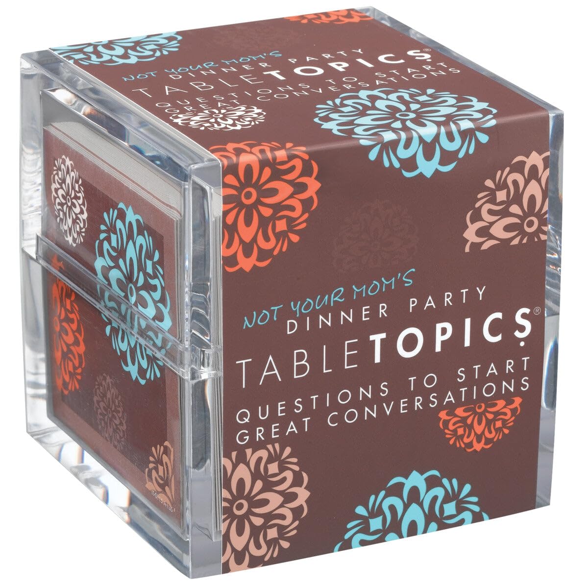 Photo 1 of TableTopics Not Your Mom’s Dinner Party Conversation Cards for Adults to Get to Know Each Other on a New Level, 135 Eye-Opening Questions for Friends at Parties, Unique Host Gift