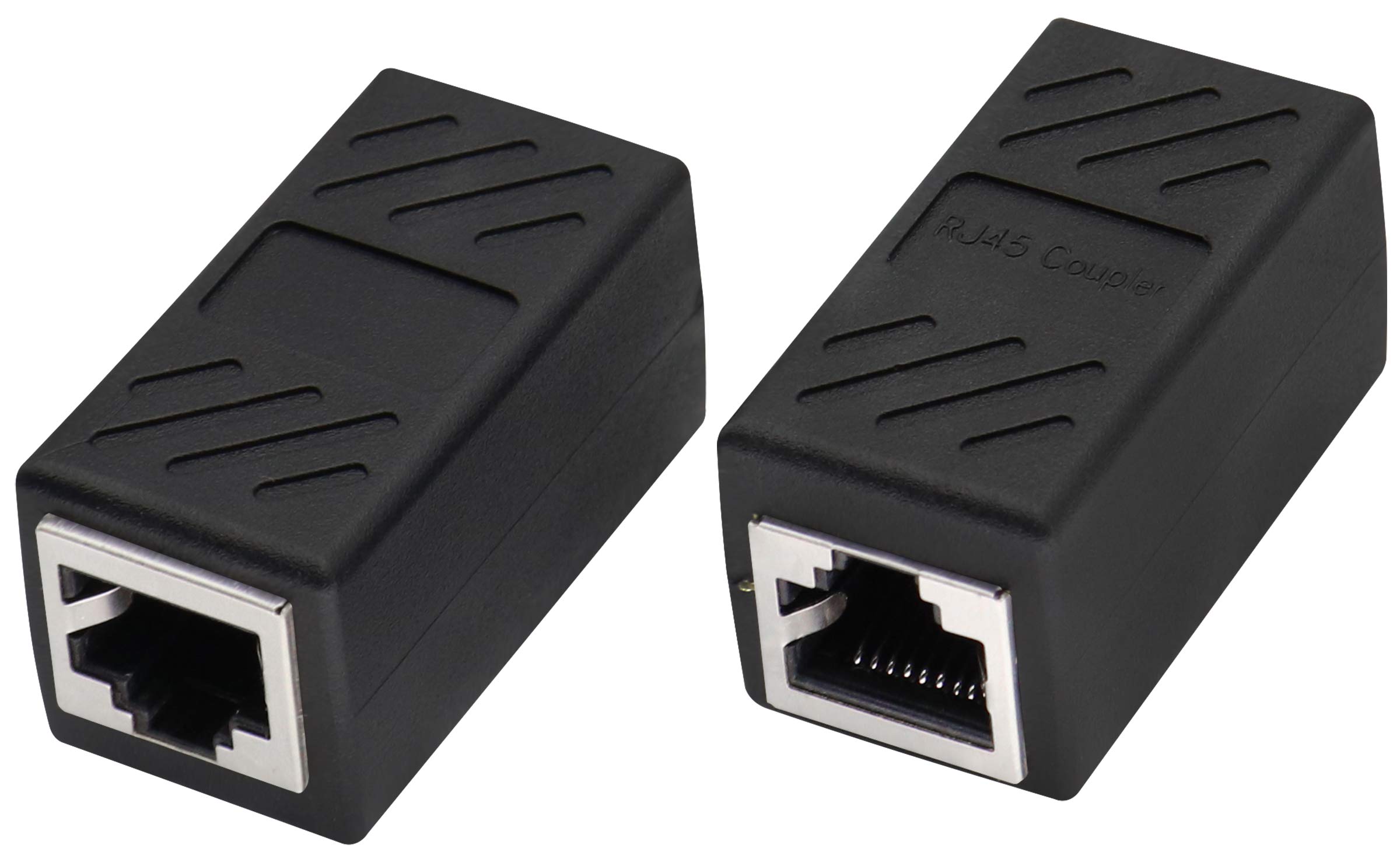AAOTOKK RJ45 Coupler, in Line Network RJ45 Female to Female Ethernet Extension Adapter, LAN Connector Inline Network Connectors for Cat5/Cat5e/Cat6/Cat6e Ethernet Cable(Black-2 Pack) — image 1
