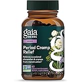 Gaia Herbs Cramp Relief - Herbal Supplement for Hormone Balance & Period Cramp Relief - Made with Organic Licorice Root, White Peony Root, Turmeric & More - 60 Vegan Capsules (60 Servings)