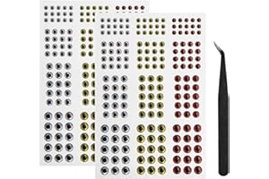 MIMILURE 2D/3D/4D/5D Fishing Eyes Oval Pupil Fishing Lure Eye for Making Fishing Lure and Fly Tying