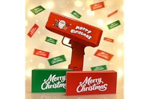 JALAROMA Make it Rain Money Gun Toy Bill Gun Christmas Party Money Gun with Red Green Papers 200 pcs Dispenser Money Shooter Toy for Christmas Xmas Fun for Party New Year Celebration Night Club Surprise Games