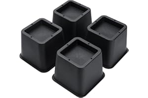 BTSD-home Bed Risers 3 Inch - Heavy Duty Furniture Risers for Under Bed Storage, Dorm, Desk, Table, Chair, Sofa - 4 Pack Black Bed Frame Lifts