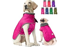 Fragralley Dog Coat, Waterproof Windproof Dog Winter Coat, Reflective Dog Cold Weather Coats with Harness Hole, Dog Warm Fleece Jacket Vest for Small Medium Large Puppy Clothes, Ideal Dog Gifts