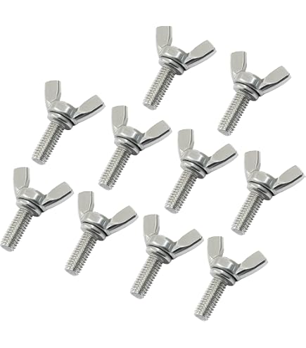 Uxcell M8 X 45mm Stainless Steel Wing Butterfly Thumb Screws – Silver Tone, 5 Pack