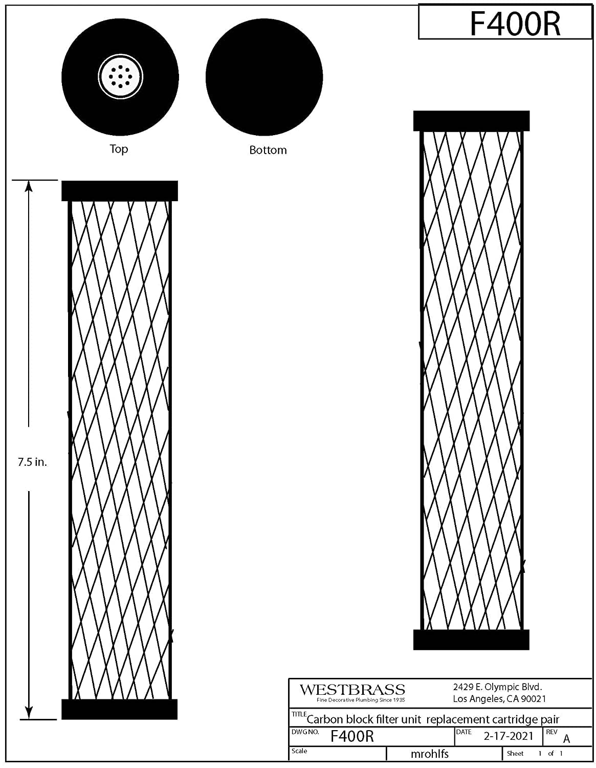 Westbrass DT1F272-62 9