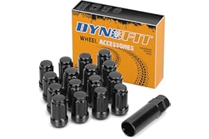 ATV m12x1.5 Wheel Lug Nuts Black, Dynofit (16+1) 12mmx1.5 Spline Lug Nuts Aftermarket for Polaris Ranger XP 900/1000, General 1000, RZR S 900, XP 1000, Pioneer 500, 700, 1000, 19mm/21mm Hex Key