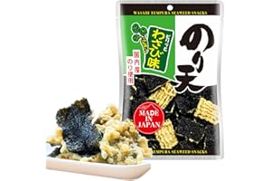 のり天 NORITEN Japanese Snacks Tempura Seaweed Snacks Made in Japan (Wasabi, 1.41OZ)